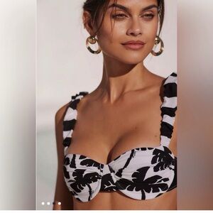 FARM Rio Monochrome Leaf Bikini Top
